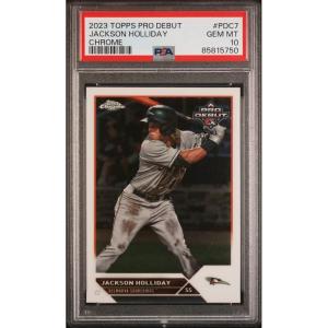 imageGraded 2023 Topps Pro Debut Jackson Holliday PDC7 Chrome Rookie RC Baseball Card PSA 10 Gem Mint