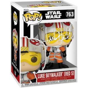 imageMark Hamill Luke Skywalker 763 Red 5 Facsimile Signed Reprint Laser Autographed Funko POP Movies Star Wars Figurine with Protector Case