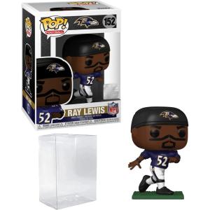 imageRay Lewis 152 Funko POP Football Baltimore Ravens Figurine Bundle with HOFSM Protector Case