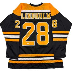 imageAutographedSigned Elias Lindholm Boston Black Hockey Jersey JSA COA