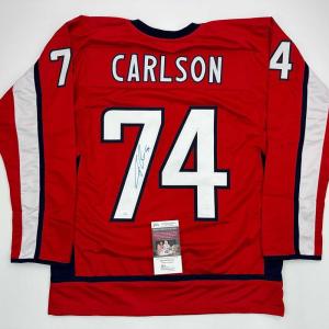 imageAutographedSigned John Carlson Washington Red Hockey Jersey JSA COA
