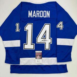 imageAutographedSigned Pat Maroon Tampa Bay Blue Hockey Jersey JSA COA