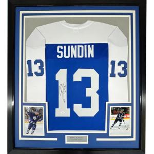 imageFramed AutographedSigned Mats Sundin 35x39 HOF 12 Toronto Blue Hockey Jersey JSA COA