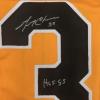 imageAutographedSigned Gerry Cheevers HOF 85 Boston Yellow Hockey Jersey JSA COA