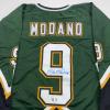 imageAutographedSigned Mike Modano 99 CUP Dallas Dark Green Hockey Jersey Beckett BAS COA
