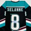 imageAutographedSigned Teemu Selanne Anaheim Black Retro Hockey Jersey JSA COA