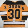 imageAutographedSigned Gerry Cheevers HOF 85 Boston Yellow Hockey Jersey JSA COA