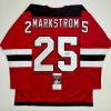imageAutographedSigned Jacob Markstrom New Jersey Red Hockey Jersey JSA COA