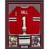 imageFramed AutographedSigned Glenn Hall 35x39 Chicago Red Hockey Jersey JSA COA
