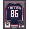 imageFramed AutographedSigned Kirill Marchenko 35x39 Columbus Blue Hockey Jersey JSA COA