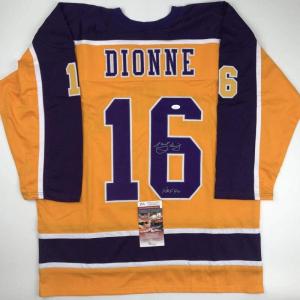 imageAutographedSigned Marcel Dionne HOF 92 Los Angeles LA Yellow Hockey Jersey JSA COA