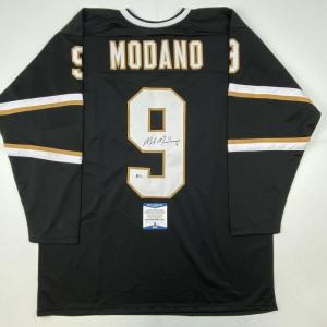 imageAutographedSigned Mike Modano Dallas Black Hockey Jersey Beckett BAS COA
