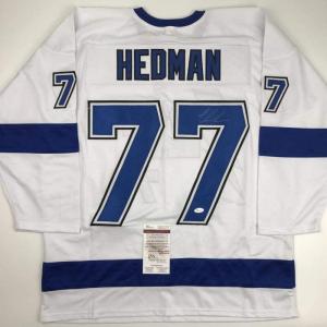 imageAutographedSigned Victor Hedman Tampa Bay White Hockey Jersey JSA COA
