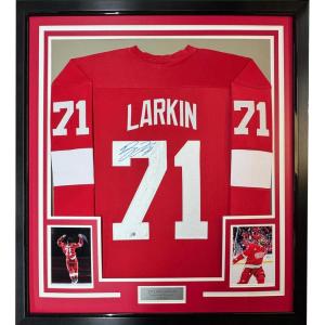 imageFramed AutographedSigned Dylan Larkin 35x39 Detroit Red Hockey Jersey Beckett BAS COA