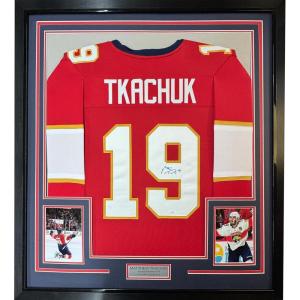 imageFramed AutographedSigned Matthew Tkachuk 35x39 Florida Red Hockey Jersey JSA COA