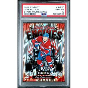 imageGraded 2024 Upper Deck Synergy Lane Hutson SYE20 Start Your Engines Rookie RC Hockey Card PSA 10 Gem Mint