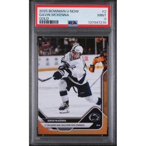 imageGraded 2025 Topps Bowman U Now Gavin McKenna 2 Gold Foil 50 Rookie RC Hockey Card PSA 9 Mint