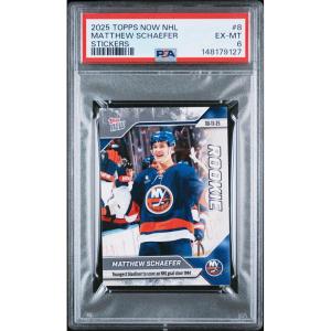 imageGraded 2025 Topps Now Matthew Schaefer 8 Rookie RC Hockey Card PSA 6 Excellent