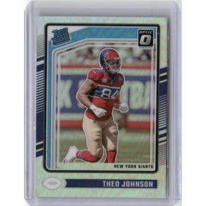 image2024 Donruss Optic 291 Theo Johnson Rated Rookie Holo Prizm RC Football Card