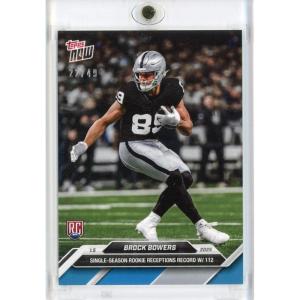 image2024 Topps Now Brock Bowers 20 Blue 49 Las Vegas Raiders Rookie RC Football Card