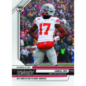 image2025 Panini Instant Carnell Tate CTC Tate Turns Up Heat in Snowy Showcase Ohio State Buckeyes Rookie RC Football Card