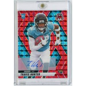 image2025 Panini Mosaic Travis Hunter 301199 Red Mosaic Auto Rookie RC Football Card