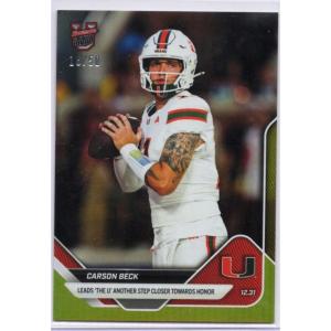 image2025 Topps Bowman U Now Carson Beck 63 Gold Foil 50 Miami Hurricanes Rookie RC Football Card