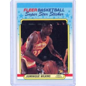 imageVintage 1988 Fleer Sticker Dominique Wilkins 11 Basketball Card