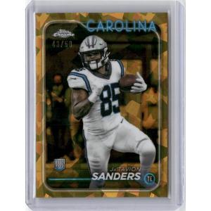 imageVintage 2024 Topps Chrome Gold JaTavion Sanders 22350 Rare Gold Rookie RC Football Card