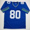 imageAutographedSigned Steve Largent HOF 95 Seattle Blue Football Jersey JSA COA
