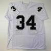 imageFacsimile Autographed Bo Jackson Oakland Las Vegas White Reprint Laser Auto Football Jersey Size Mens XL