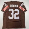 imageFacsimile Autographed Jim Brown Cleveland Brown Reprint Laser Auto Football Jersey Size Mens XL