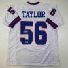 imageFacsimile Autographed Lawrence Taylor New York White Reprint Laser Auto Football Jersey Size Mens XL