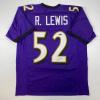 imageFacsimile Autographed Ray Lewis Baltimore Purple Reprint Laser Auto Football Jersey Size Mens XL