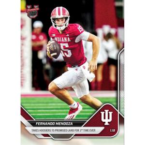 image2025 Topps Bowman U Now Fernando Mendoza 67 Takes Hoosiers to Promised Land For 1st Time Ever Indiana Hoosiers Rookie RC Football Card