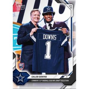 image2026 Topps Now Caleb Downs CDOW Cowboys 11th Overall 2026 NFL Draft Selection Dallas Cowboys Rookie RC Football Card