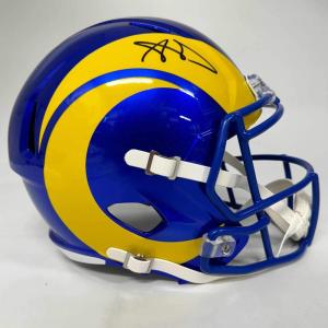 imageAutographedSigned Aaron Donald Los Angeles Rams Full Size FS Football Helmet Beckett COA