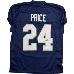 imageAutographedSigned JaDarian Price Notre Dame Blue College Football Jersey JSA COA
