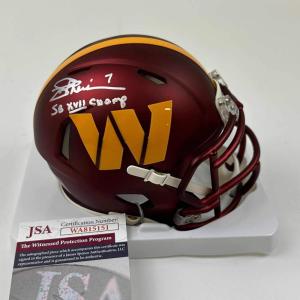 imageAutographedSigned Joe Theismann SB XVII Champ Washington Commanders Mini Football Helmet JSA COA