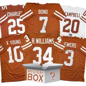 imageAutographedSigned University of Texas College Football Jersey Mystery Box with PSA JSA or Beckett COA