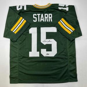 imageFacsimile Autographed Bart Starr Green Bay Green Reprint Laser Auto Football Jersey Size Mens XL