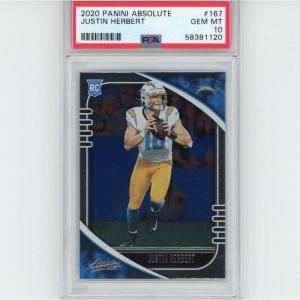imageGraded 2020 Panini Absolute Justin Herbert 167 Rookie RC Football Card PSA 10 Gem Mint