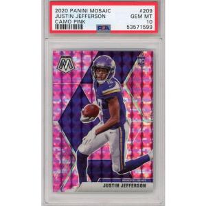 imageGraded 2020 Panini Mosaic Justin Jefferson 209 Camo Pink Rookie RC Football Card PSA 10 Gem Mint