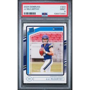 imageGraded 2024 Panini Donruss JJ McCarthy 303 Rookie RC Football Card PSA 9 Mint