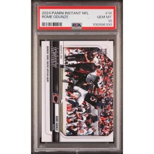 imageGraded 2024 Panini Instant NFL Rome Odunze 14 Rookie RC Football Card PSA 10 Gem Mint