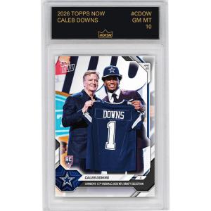 imageGraded 2026 Topps Now Caleb Downs CDOW Cowboys 11th Overall 2026 NFL Draft Selection Dallas Cowboys Rookie RC Football Card HOFSM 10 Gem Mint