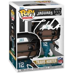 imageTravis Hunter 337 Facsimile Signed Reprint Laser Autographed Funko POP Football NFL Jacksonville Jaguars Figurine with Protector Case