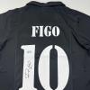 imageAutographedSigned Luis Figo Real Madrid Black Soccer Jersey Beckett BAS COA