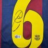 imageAutographedSigned Xavi FC Barcelona Blue Soccer Jersey Beckett BAS COA