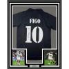 imageFramed AutographedSigned Luis Figo 35x39 Real Madrid Black Soccer Jersey Beckett BAS COA